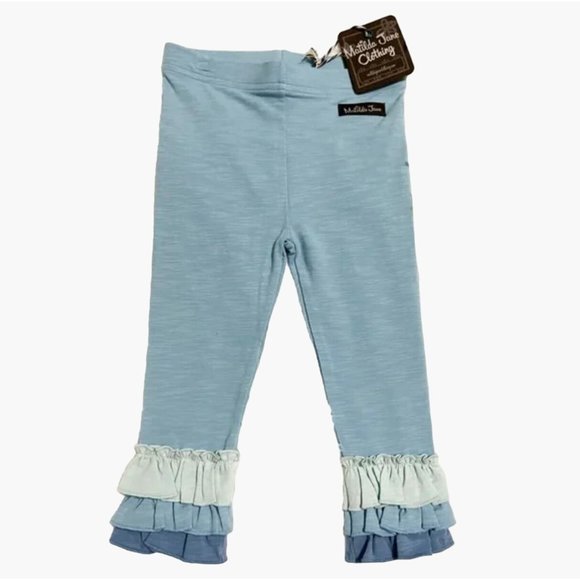 Matilda Jane Blue ruffle leggings pants Girls Size 18-24 months New with Tags Cl - Picture 1 of 3